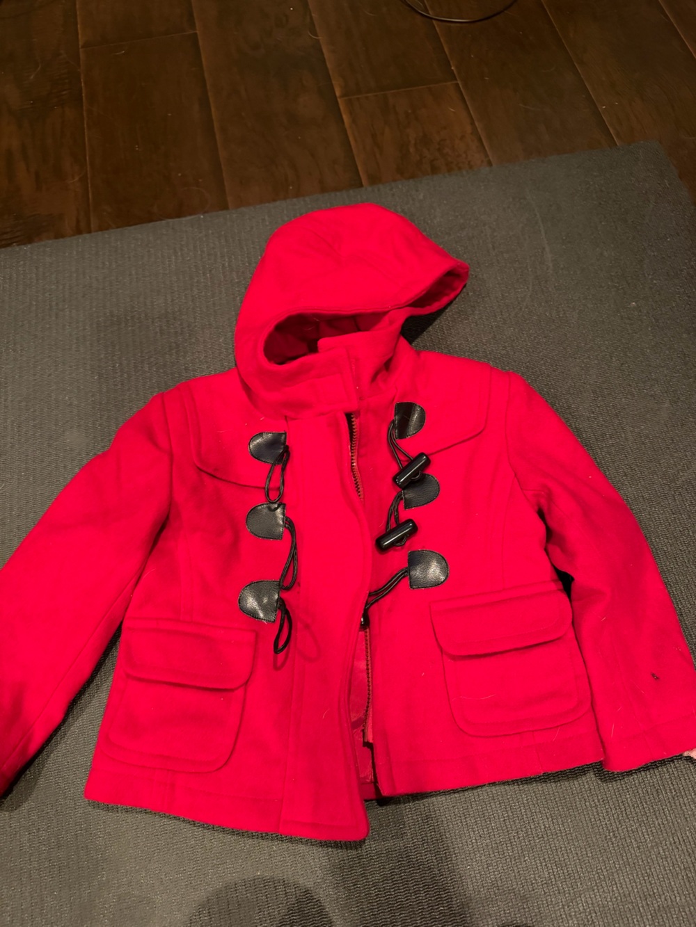Rothschild Red Hooded Pea Coat for Kids